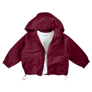 Wdgfv Coupe-Vent à Capuche pour Enfants Veste Légère de Sport Extérieur pour Garçons Filles Aire de Jeux Décontractée Marine 4-5 Ans