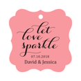thumbnail image 1 of Darling Souvenir Personnalisé Laissez l'Amour Scintillant Mariage Suspendre Tags Personnalisé Cadre Fantaisie Papier Tags -Pêche et Rose-100 Tags, 1 of 1