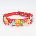 thumbnail image 2 of Collier Animal en Cuir Alliage Ajustable Fleur Collier Animal Chaîne de Cou Animal Décor Collier, Rouge, TP, 2.5x30cm, 2 of 8