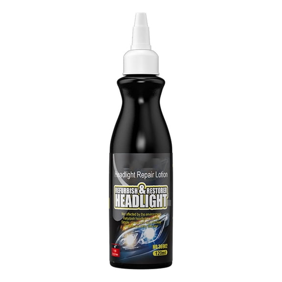 Liquide Nettoyant de Polissage pour Restauration de Phares 120 ml pour Enlever la Brume Jaune Terne, Kit de Clarification des Lentilles de Lampe Auto de Voiture