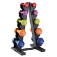 thumbnail image 1 of HolaHatha 2, 3, 5, 8, and 10 Pound Neoprene Dumbbell Weight Set with Rack, 1 of 12