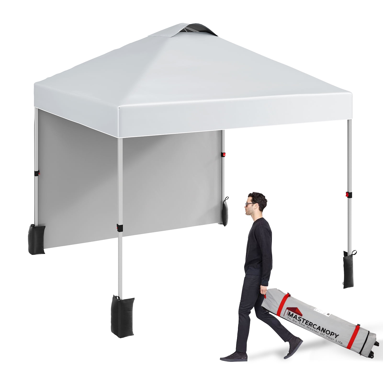 Tropow Canopy Tent 10x10 Ft, Pop Up Tent Canopy With 1 Sidewall & Vented Top, 50+ Uv Protuction, Instant Outdoor Tent With Patented Center Lock, Adjus