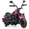 thumbnail image 1 of Costway 6V Kids Electric Motorcycle with Training Wheels LED Headlights Music Board Pink, 1 of 10