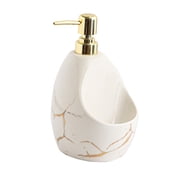 simhoa Soap Dispenser with Sponge Holder Ceramic Liquid Hand and DISH Soap 2 in 1 white