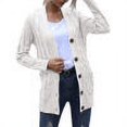 thumbnail image 2 of Manteau d'Automne Tricoté à Manches Longues, Beige, L, 2 of 7