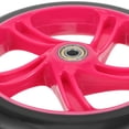 thumbnail image 3 of Replacement Red PU Wheel with Bearing for Kick Scooter Suitable for Various Scooters 100mm, 3 of 8