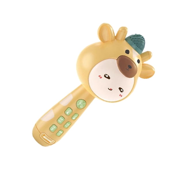 Bluetooth Speaker Handheld Microphone for Dancing LED Light Kids Girls yellow local music
