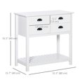 thumbnail image 3 of HOMCOM Console Table Sideboard Buffet Cabinet with 4 Drawers & Slatted Shelf for Kitchen, Entryway, White, 3 of 10