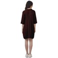 thumbnail image 3 of Moomaya Robe Chemise Brodée Unie Femmes Manches 3/4 Col Évasé Blouse, 3 of 6