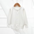 thumbnail image 2 of Tranfacy Long Sleeve Shirts for Girls, Fall Tops, Kids Solid Color Fleece Knitted Cardigan Long Sleeve Round Neck Sweater Button Shirts, 2 of 3