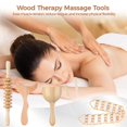 thumbnail image 3 of 4-in-1 Wood Therapy Massage Tools, Lymphatic Drainage Massager Tool Set, Wood Massage Cup Massage Roller Stick Roller Rope Contouring Board, Cellulite Body Sculpting Massage Kit for Muscle Pain Relief, 3 of 6