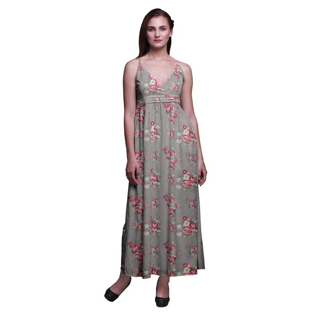 Bimba Robe Longue d'Été Sans Manches à Imprimé Teinture sur Nœuds Décontractée de Plage à Fleurs pour Femme - Petit