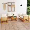 thumbnail image 1 of vidaXL 9 Piece Garden Lounge Set with Cushion Cream Solid Acacia Wood, 1 of 5