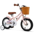 thumbnail image 1 of Costway Vélo de 12 Pouces avec Guidon et Selle Réglables en Hauteur, Panier, Sonnette, Roues Stabilisatrices, Rose, 1 of 10