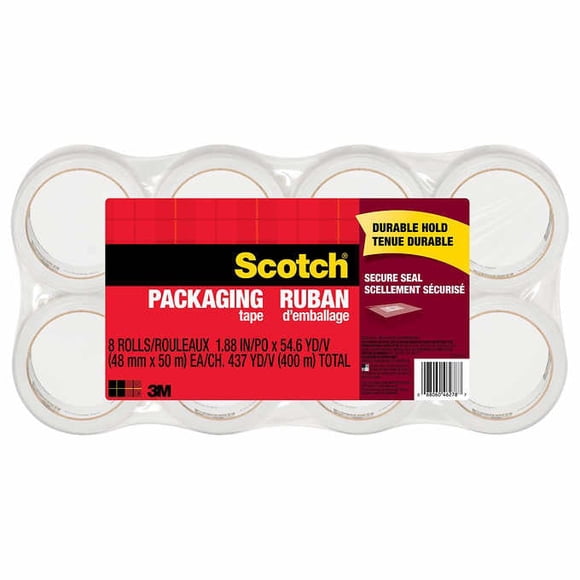 Scotch Secure Seal Ruban d'Emballage, Lot de 8