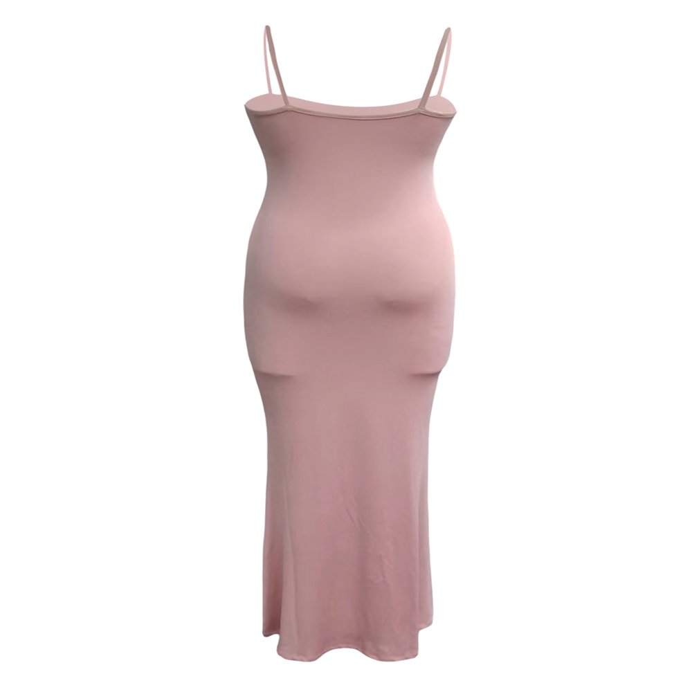 QJUHUNG Women  Solid Color Long Dress Sexy Bodycon Stretchy Maxi  Lady Spring Fall Summer Spaghetti Strap Dress