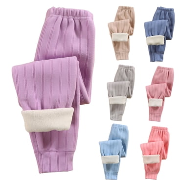 Tranfacy Girls Fleece Lined Leggings, Warm Leggings, Children Fall and Winte Wear Elastic Waist Casual Pants Warmth Leggings