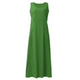 thumbnail image 4 of CHOK Robe Décontractée en Lin et Coton Uni à Encolure en U pour Femmes Sans Manches 2024 Robe Débardeur avec Poches Bleu 4TG, 4 of 7