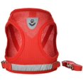 thumbnail image 2 of Dog Harness and Lead Set, Soft Mesh Padded Harness for Puppies and Cats, Reflective, Adjustable, Breathable Chest Harness for Walking, Running, Training （Red,M）, 2 of 7