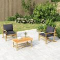 thumbnail image 1 of vidaXL 3 Piece Garden Lounge Set with Dark Grey Cushions Bamboo, 1 of 5