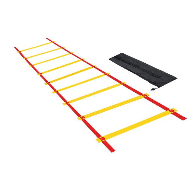Unique Bargains Agility Ladder 9 Rung 5m/16ft with Carry Bag Speed Training, Red Yellow
