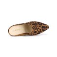 thumbnail image 4 of BLISSFUL STEP Women's Slides Block High Heels Slip on Pointed Toe Slide Mules Leopard 6.5, 4 of 8