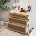 thumbnail image 4 of Costway Commode en Rotin à 3 Tiroirs Armoire Moderne Coffre Rangement Salon Entrée, 4 of 10