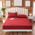 thumbnail image 4 of Double Bed Fitted Sheet Piece Non Slip Fixed Bed Cover All Inclusive Mattress Protection Bed Cover Soft Fiber Suitable For Sleeping Naked, 4 of 6