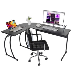 ZenStyle L-Shape Bureau d'accueil du bureau d'ordinateur de Corner PC Ordinateur portable table de travail polyvalente avec cadre en acier massif / bureau étanche