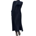 thumbnail image 1 of RKSTN Robes d'Automne pour Femmes 2023 Couleur Unie Mode Col Rond Hiver Robe Maxi Chaude Manches Longues Poches Vintage Robe Maxi, 1 of 6