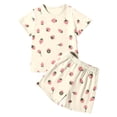 thumbnail image 1 of Girls Soft Short Sleeve Pajama Set Comfortable Printed Sleepwear For Daily Wear And Outdoor Activities With Round Neck Design, 1 of 3