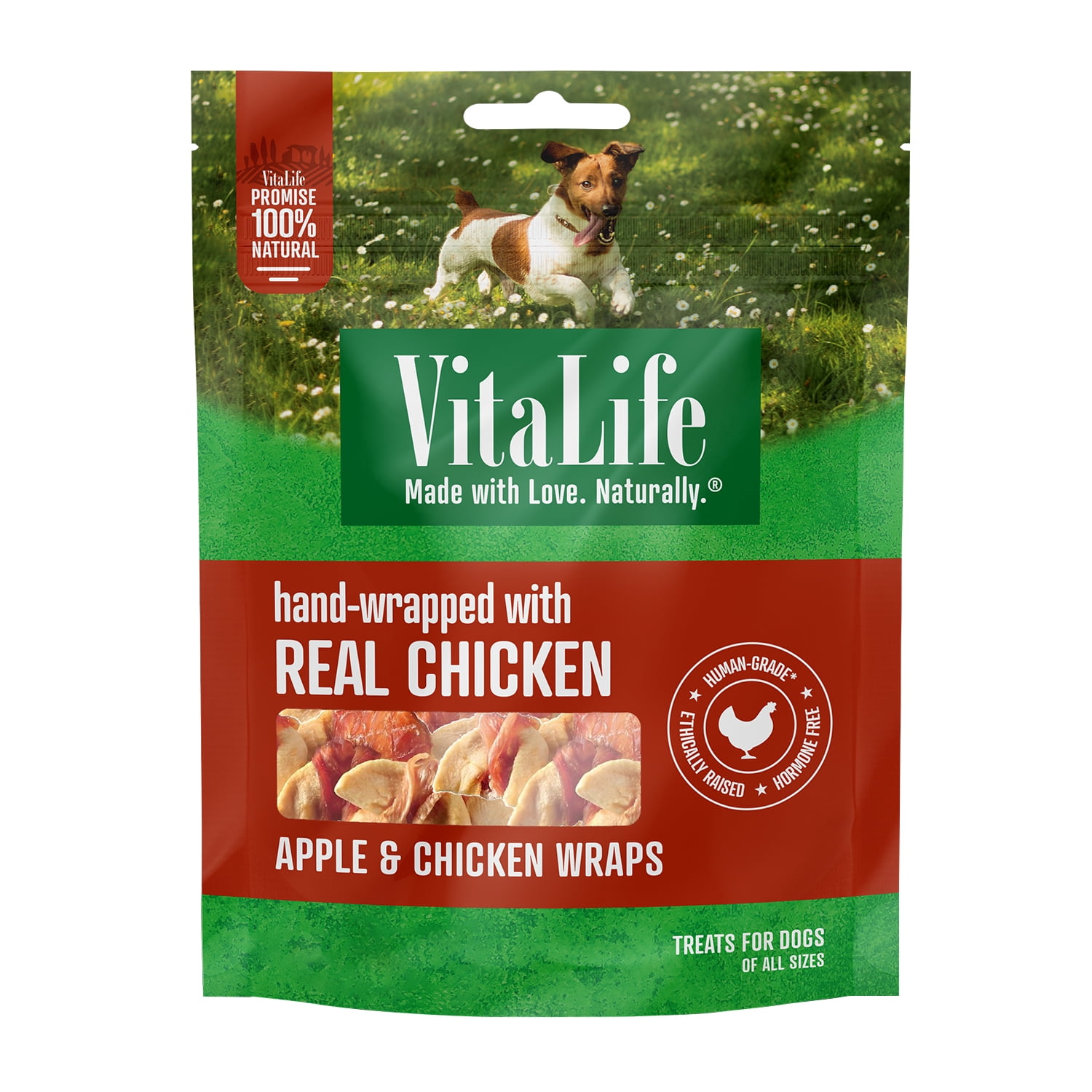 VitaLife Apple & Chicken Wraps, All Natural, Jerky Dog Treats 400 g