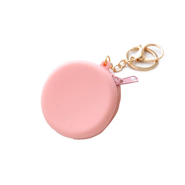 Coins Coin Purse Silicone Cute Zipper Closure Gift Choice Women Change Pouch Wallet For Lipstick KeysSingle Color, Pink
