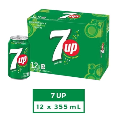 7UP Boisson Gazeuse Citron Lime 12 x 355 mL, Canettes