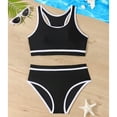 thumbnail image 5 of AWZXDE Swimsuit For Girls High Waist Two Piece Bikini Set With Cover Up For Ages 5-13 Years, 5 of 5