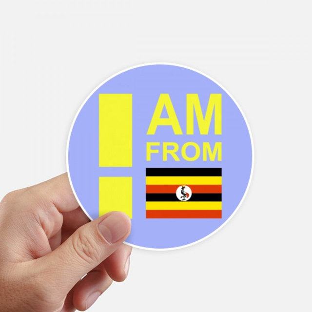 I Am From Uganda Art Deco Fashion Sticker Round Wall Suitcase Laptop Label Bumper