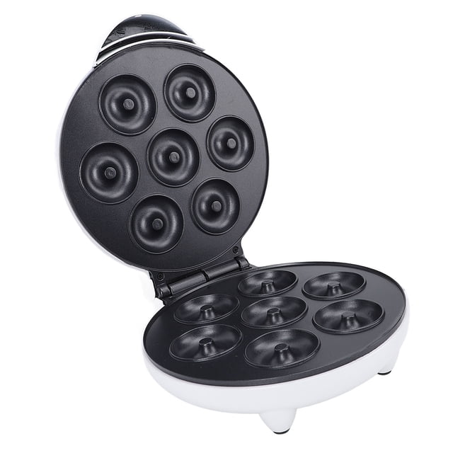 Mini Donut Maker Machine Electric 7 Hole Nonstick Donut Maker with Rapid Heating Technology Intelligent Temperature Control for Home Breakfast Desserts Snacks ABS SUS Aluminum