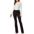thumbnail image 2 of INSPIRE CHIC Blouse Chemise à Manches Longues à Col à Volants pour Femmes, Rentrée Scolaire, Saint-Valentin, TP, Blanc, Noir à Pois, 2 of 8