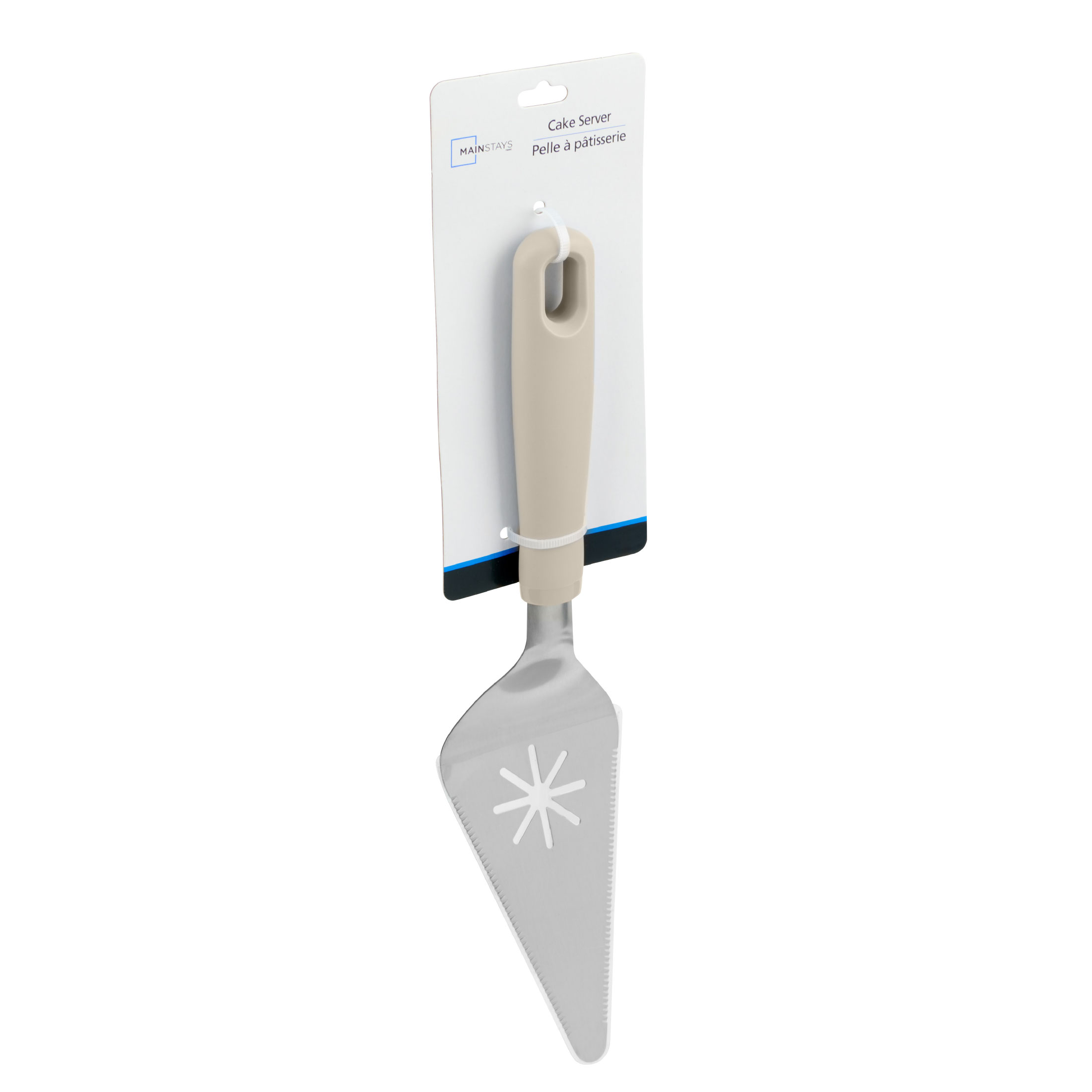 Mainstays Stainless Steel Cake & Pie Server with Ergonomic Grey Handle