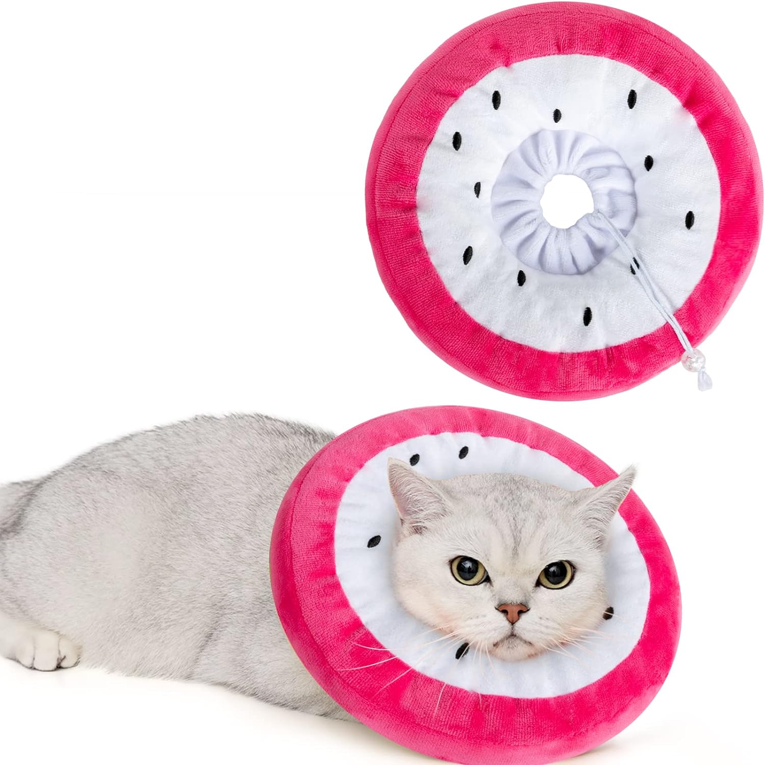 ORUYROP Collier Cône de Chat Ajustable Doux, Collier de Récupération Mignon pour Chat, Cônes de Chat après Chirurgie pour Chatons