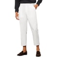 thumbnail image 1 of INSPIRE CHIC Men's Formal Cropped Pants Solid Color Flat Front Dress Trousers White 36, 1 of 6