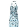 thumbnail image 3 of Ovzne Robes pour Femmes Robe d'Été Femmes Robes d'Été Plage Dentelle Panneau Imprimé Sans Manches Décontractée Ample Robe Débardeur Robe pour Femmes Imprimée Liquidation, 3 of 5
