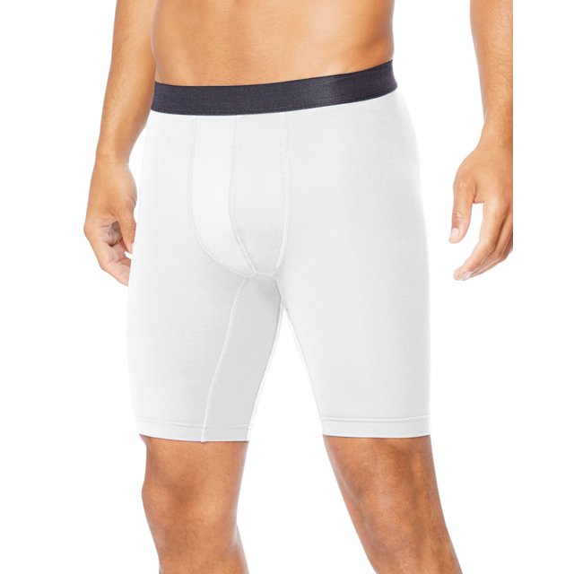 Hanes Mens Sport Performance Compression Shorts, S, True White/Ebony