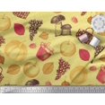 thumbnail image 2 of Soimoi Poly Georgette Tissu Champignon, Raisins & Tissu Imprimé Frais 1 Yard 42 Inch Wide, 2 of 3