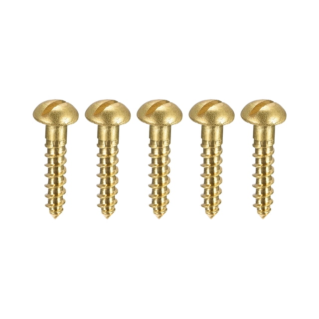 Unique Bargains Vis en Bois M2.5 x 12 mm Tête Ronde Rainurée en Laiton Vis Auto-Taraufante Lot de 100