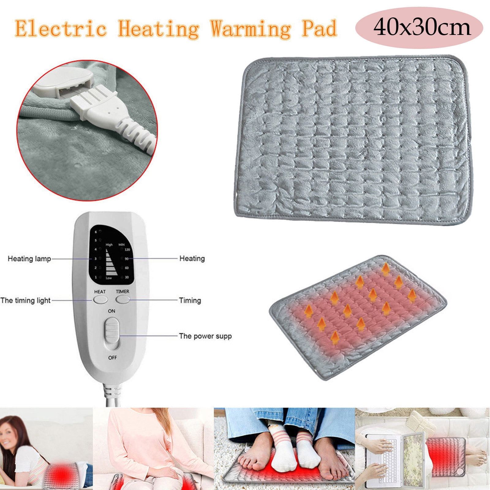Tarmeek Protable Heating Pad, 12x8 Inch Small Electric Heating Pad, Soft Micro-Plush Cover, Portable Heat Therapy for Back and Shoulder Pain, Perfect Gift for Elderly & Office Workers