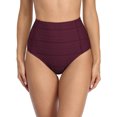 thumbnail image 1 of Womens Siwm Shorts Bikini Briefs Ruched Tummy Control Swimsuit Bottoms, 1 of 6