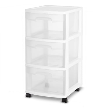 Sterilite 3 Drawer White Cart