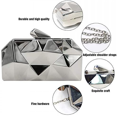 thumbnail image 4 of AVEKI Women Lattice Pattern Metal Handbag Chain Geometric Evening Clutch Purse, Silver, 4 of 6