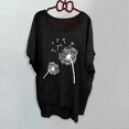 thumbnail image 2 of Yuyuzo Hauts en Coton et Lin Grande Taille pour Femmes Chemises à Manches Mi-Longues Col Rond T-Shirts Décontractés d'Été Blouses, 2 of 4